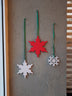 Decorațiune de perete din lemn Snow Set, Roșu - Alb, 12x2x12 cm, SKU 796LMN2058, imagine 1