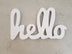 Decorațiune de perete din lemn Hello, Alb, 40x2x20 cm, SKU 796LMN2060, imagine 1