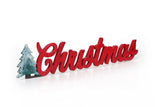 Decorațiune de perete din lemn Christmas, Roșu, 69x2x15 cm