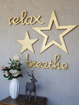 Decorațiune de perete din lemn Gold Stars Set, Auriu, 62x62x2 cm