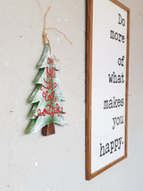 Decorațiune de perete din lemn Oh Baby Its Cold Outside, Verde, 30x23x2 cm