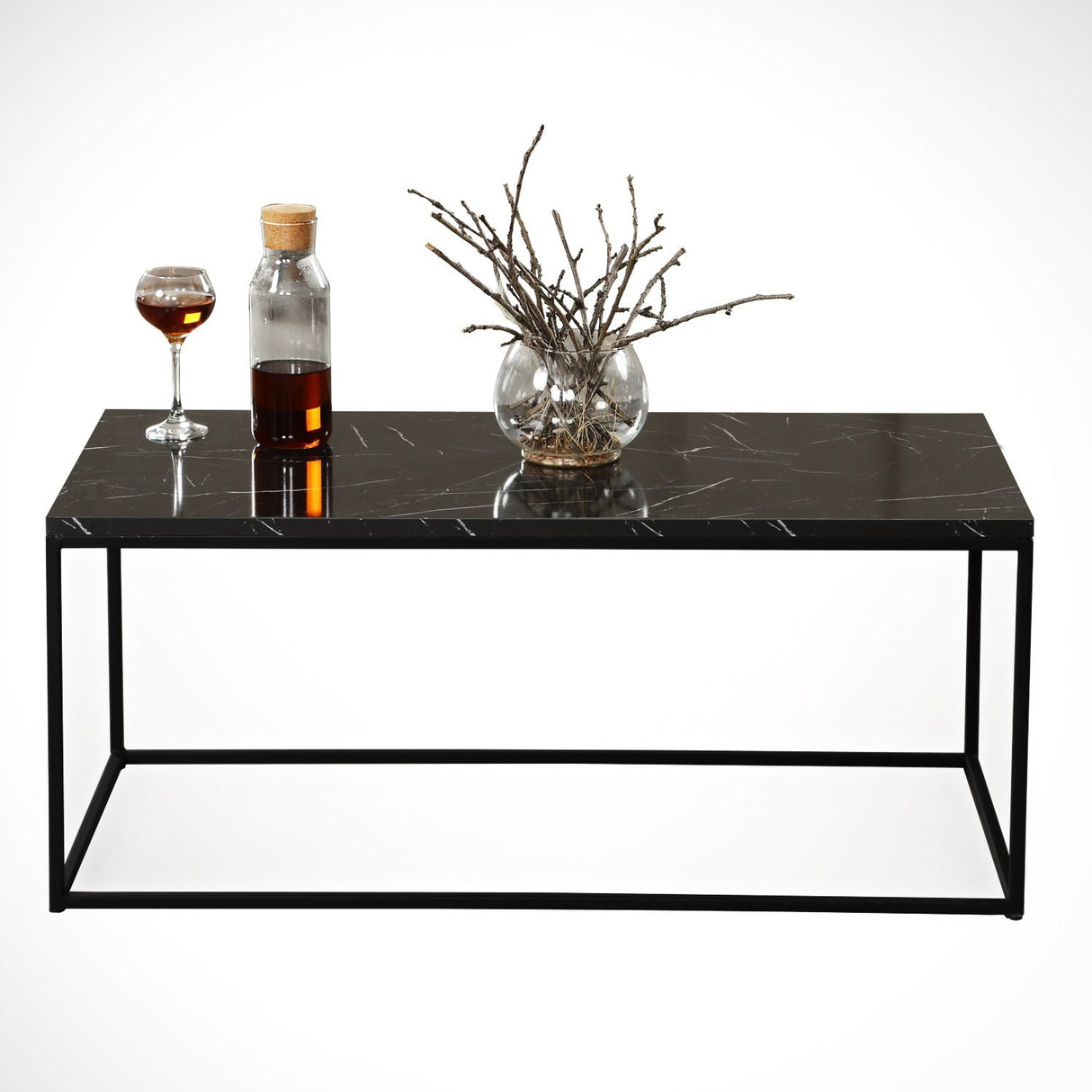 Măsuță de cafea Cosco - Royal, Negru - Alb, 95x55x43 cm