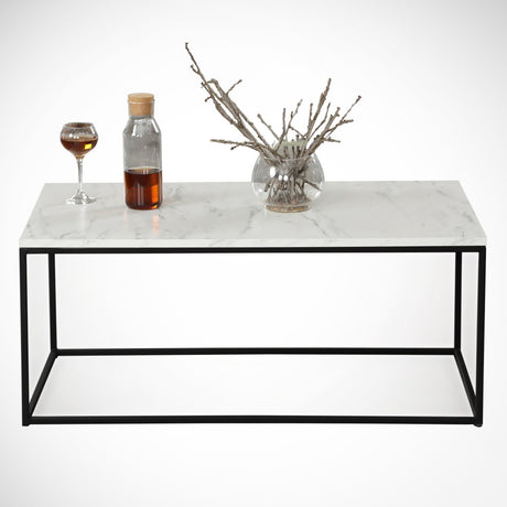 Măsuță de cafea Cosco - Marmo, Alb - Negru, 95x55x43 cm