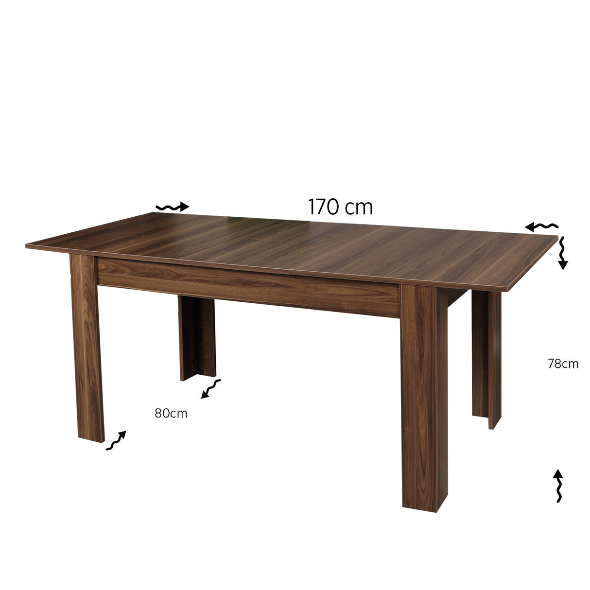 Masă dining extensibilă Oblo, Nuc, 130x80x78 cm
