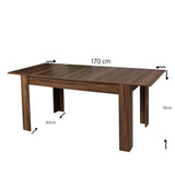 Masă dining extensibilă Oblo, Nuc, 130x80x78 cm