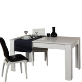 Masă dining extensibilă Bois - Shiny White, Alb, 78x90x150 cm