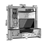 Comodă TV Gazel, Alb - Maro, 170x45x182 cm