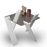 Măsuță de cafea Roman Mini - Shiny White, Alb, 57x57x41 cm