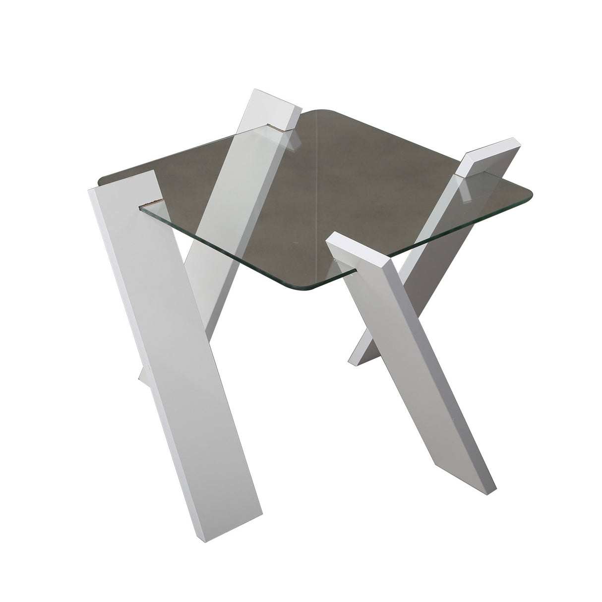 Măsuță de cafea Roman Mini - Shiny White, Alb, 57x57x41 cm