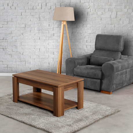 Măsuță de cafea Shelf, Nuc, 104x56x47 cm