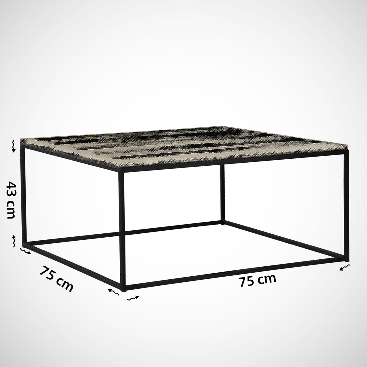 Măsuță de cafea Poly, Sea oak, 75x75x43 cm