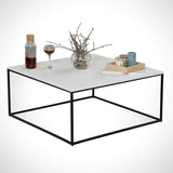 Masa de cafea Nancy Homestore, Lemn/Metal, 75 x 75 x 43 cm - Alb, SKU 801CMY2850