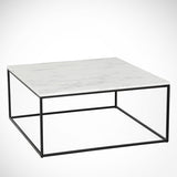 Masa de cafea Nancy Homestore, Lemn/Metal, 75 x 75 x 43 cm - Alb negru, SKU 801CMY2850