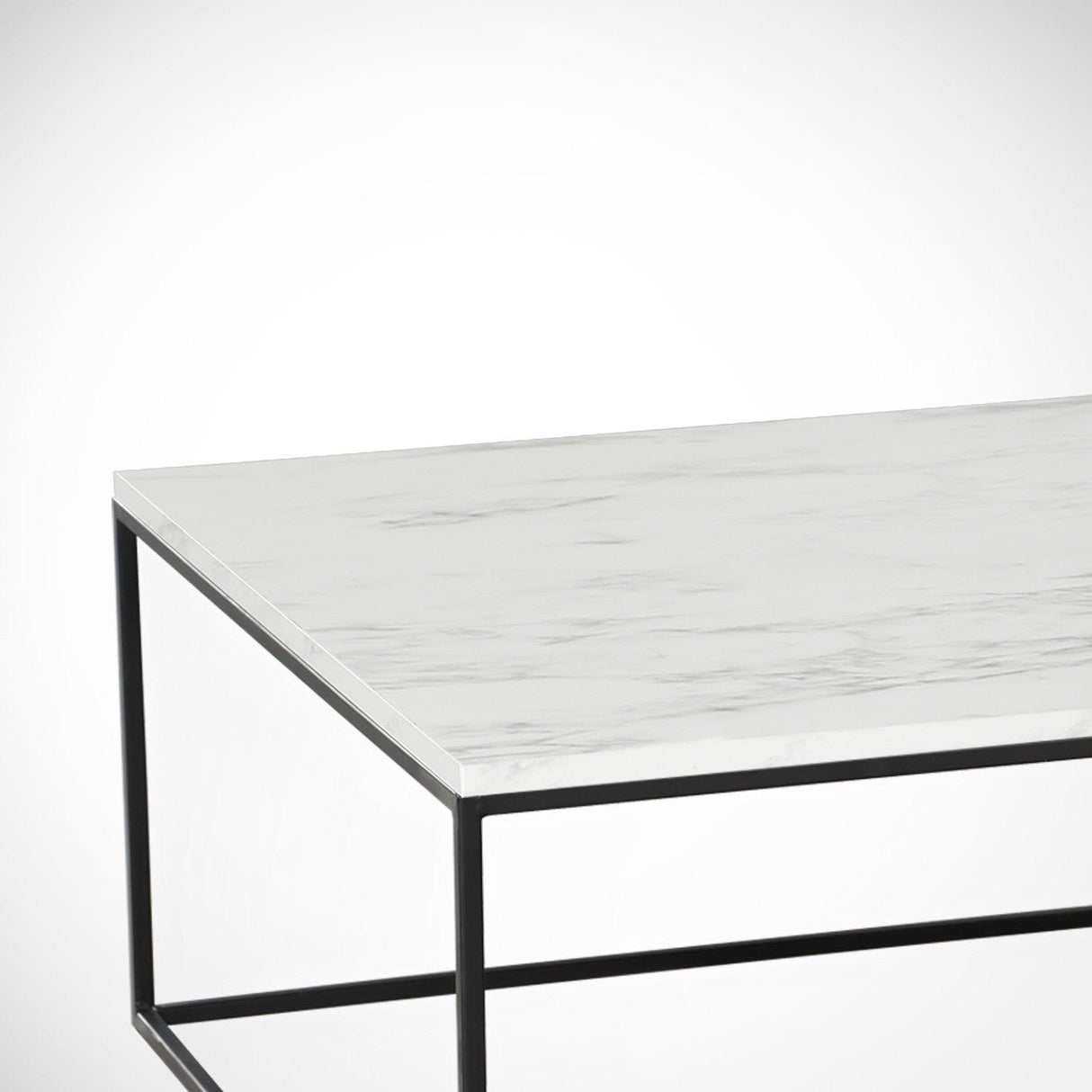 Masa de cafea Nancy Homestore, Lemn/Metal, 75 x 75 x 43 cm - Alb negru, SKU 801CMY2850