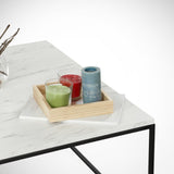 Masa de cafea Nancy Homestore, Lemn/Metal, 75 x 75 x 43 cm - Alb negru, SKU 801CMY2850