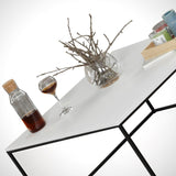 Masa de cafea Nancy Homestore, Lemn/Metal, 75 x 75 x 43 cm - Alb, SKU 801CMY2850