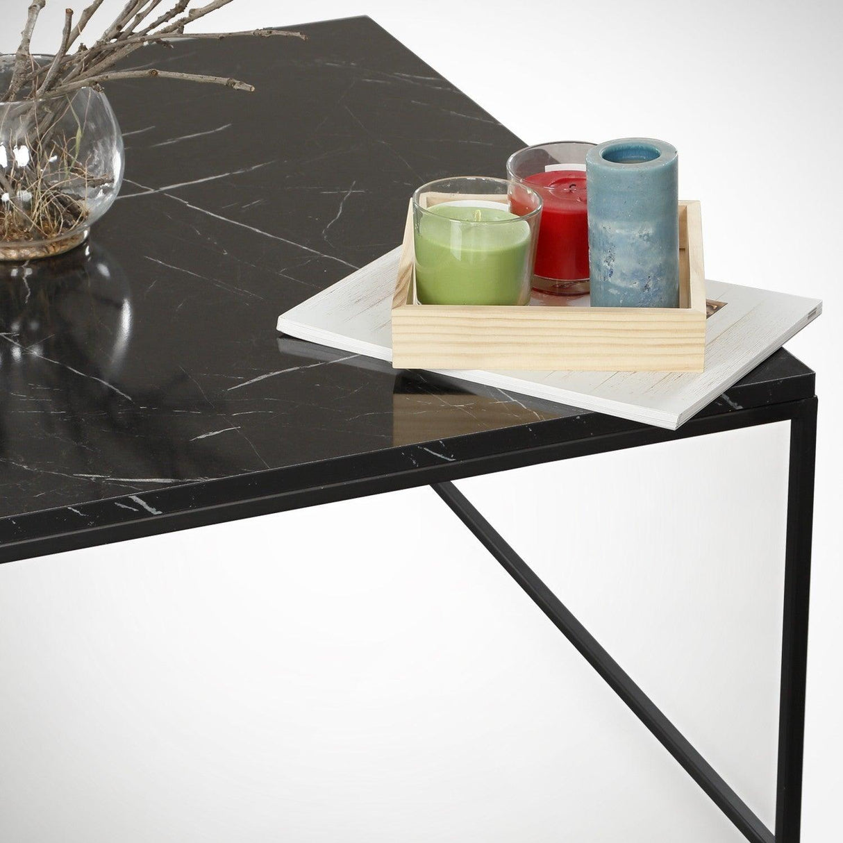 Masuta de cafea King Royal, Negru, 75 x 43 x 75 cm