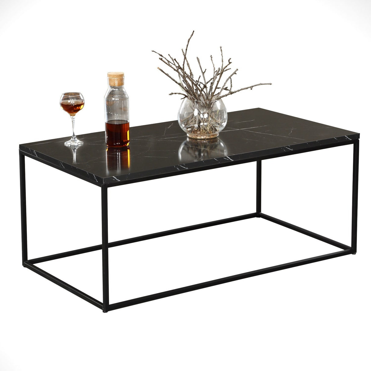 Măsuță de cafea Cosco - Royal, Negru - Alb, 95x55x43 cm