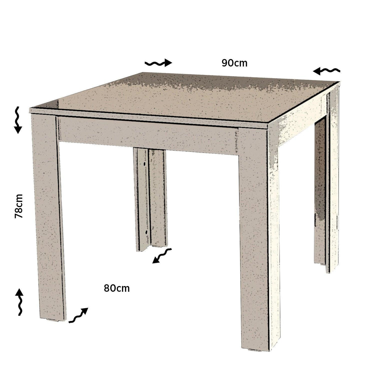 Masa Dining Bucatarie Single 90 (diverse dimensiuni) - Alb, SKU 801CMY2901