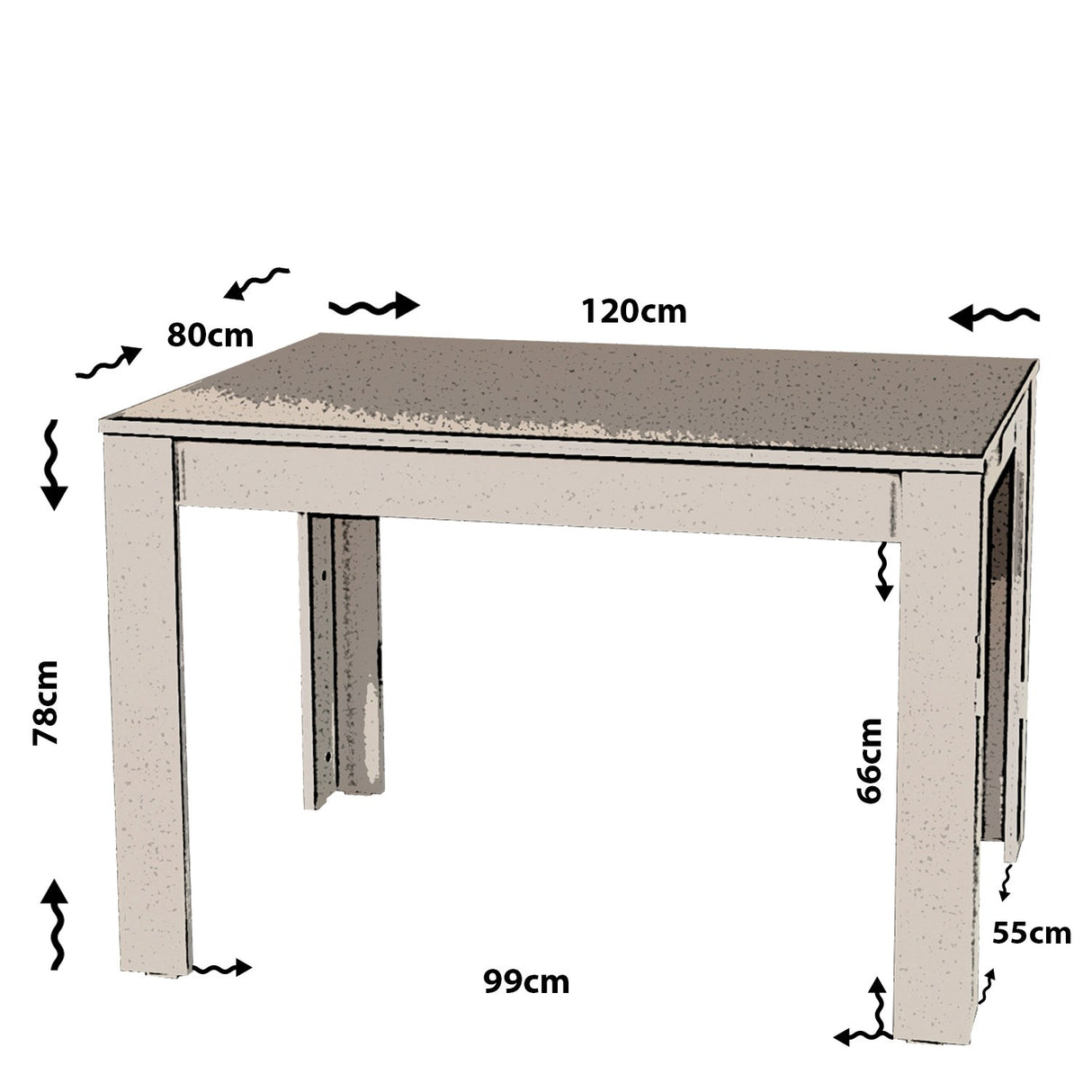 Masă dining Single 120, Stejar, 120x80x78 cm