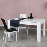 Masă dining extensibilă Oblo - Shiny White, Alb, 130x80x78 cm