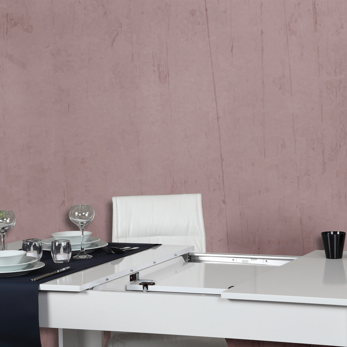 Masă dining extensibilă Oblo - Shiny White, Alb, 130x80x78 cm