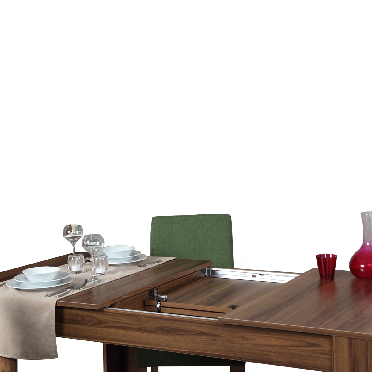Masă dining extensibilă Oblo, Nuc, 130x80x78 cm