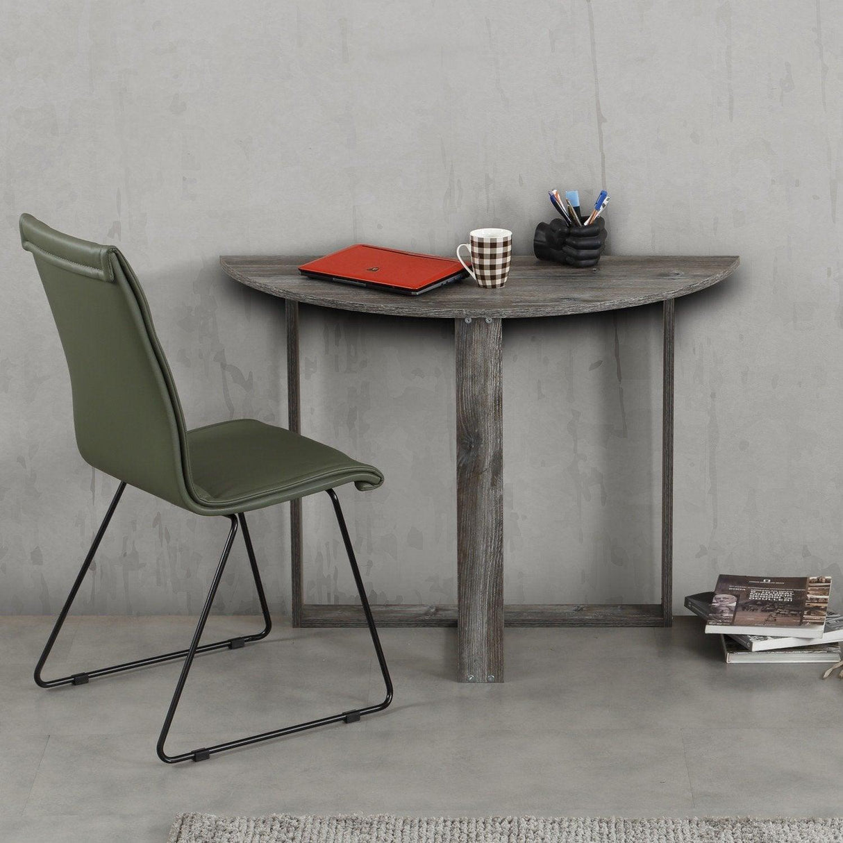 Masa living, Middle, Alb - Gri - Nuc - Sonoma - Stejar, 106 x 45 x 77 cm - Gri, SKU 801CMY2915