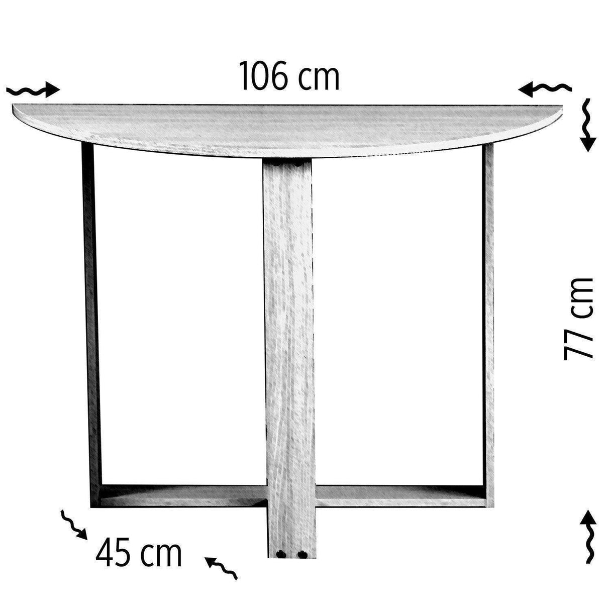 Masa living, Middle, Alb - Gri - Nuc - Sonoma - Stejar, 106 x 45 x 77 cm - Sonoma, SKU 801CMY2915