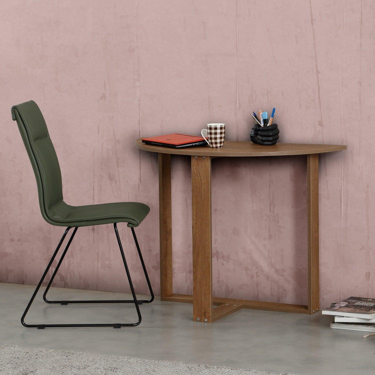 Masa living, Middle, Alb - Gri - Nuc - Sonoma - Stejar, 106 x 45 x 77 cm - Stejar, SKU 801CMY2915