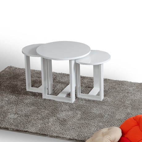 Set 3 măsuțe de cafea Mira, Diverse culori, 52x52x47 cm