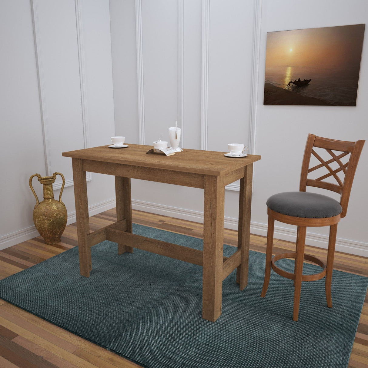 Masă dining Barra, Diverse culori, 120x60x93 cm - Caucasian oak | SKU: 801CMY2943 | Masă dining Barra, 120x60x93 cm, varianta Caucasian oak, produs pentru amenajarea locuinței, disponibil online în România la CasaMob