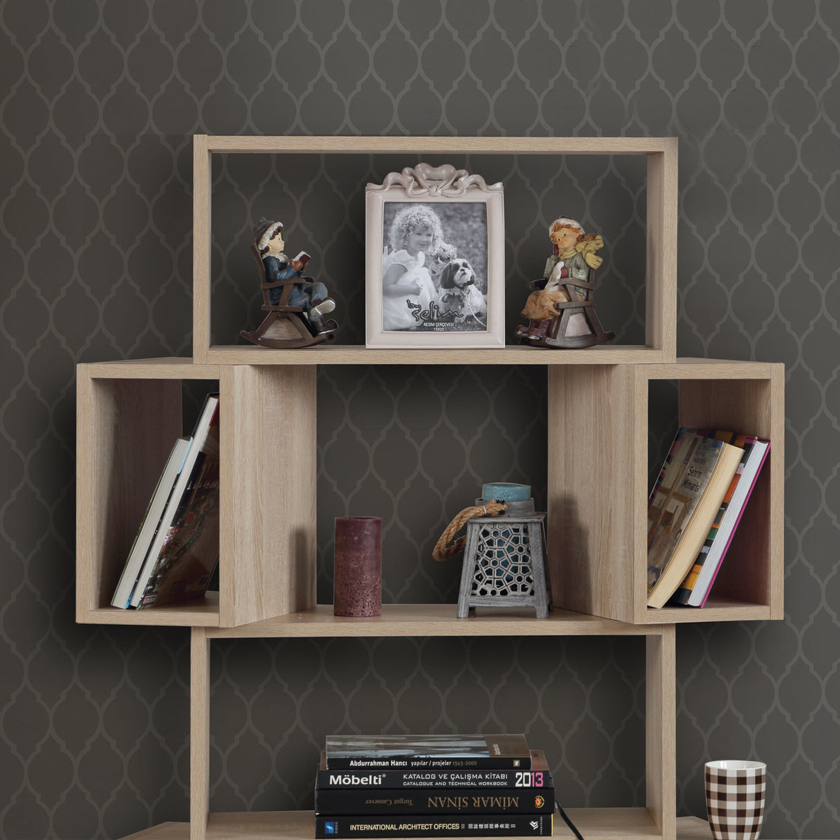 Bibliotecă Box, Diverse culori, 84x30x160 cm - Light oak | SKU: 801CMY3601 | Bibliotecă Box, 84x30x160 cm, varianta Light oak, produs pentru amenajarea locuinței, disponibil online în România la CasaMob