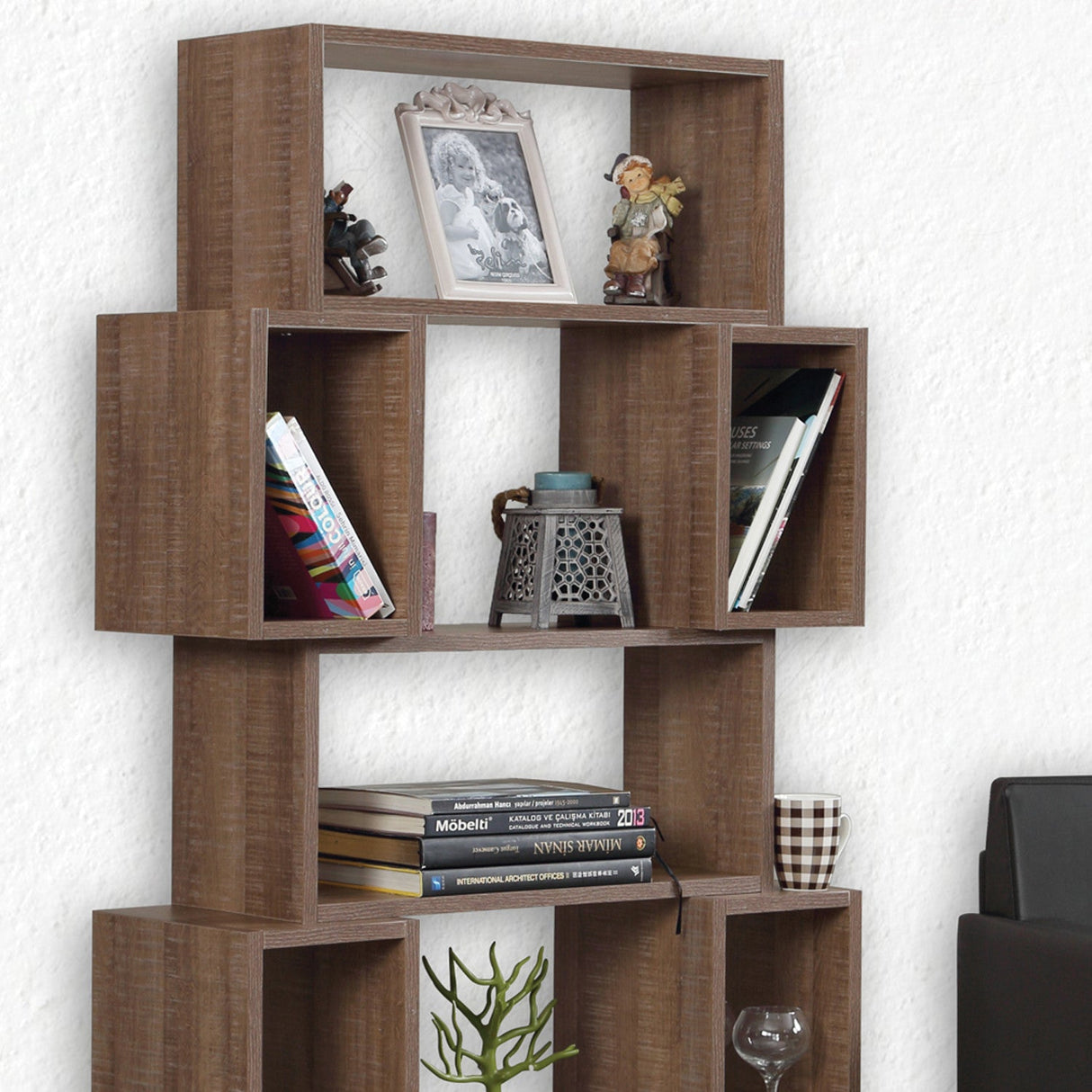Bibliotecă Box, Diverse culori, 84x30x160 cm - Dark oak | SKU: 801CMY3603 | Bibliotecă Box, 84x30x160 cm, varianta Dark oak, produs pentru amenajarea locuinței, disponibil online în România la CasaMob