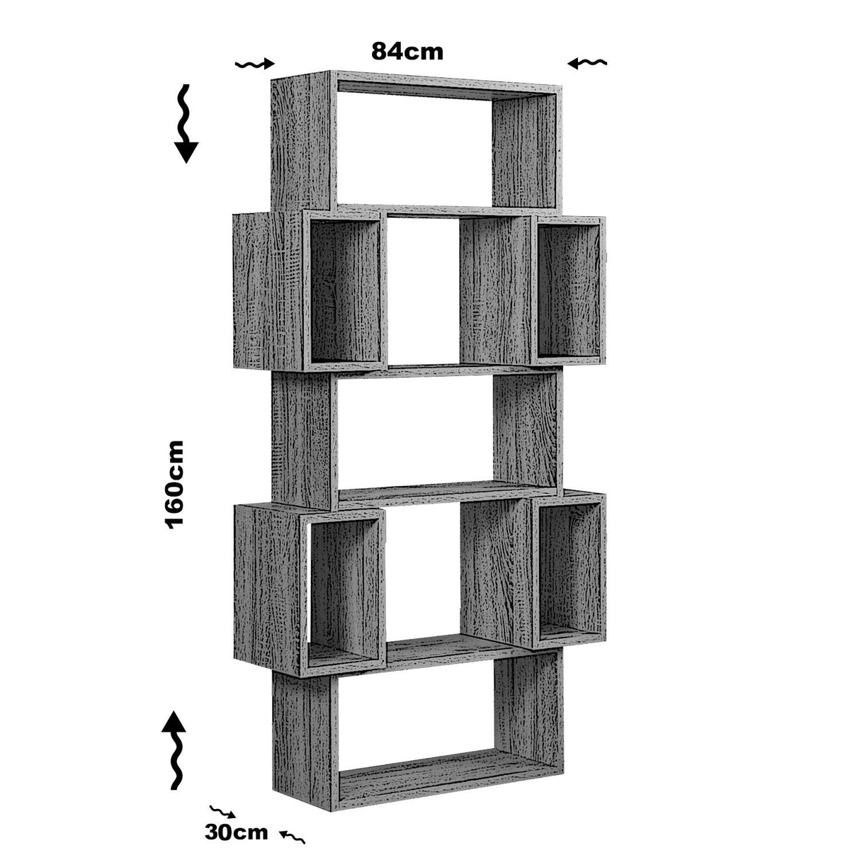 Bibliotecă Box, Diverse culori, 84x30x160 cm - Dark oak | SKU: 801CMY3603 | Bibliotecă Box, 84x30x160 cm, varianta Dark oak, produs pentru amenajarea locuinței, disponibil online în România la CasaMob