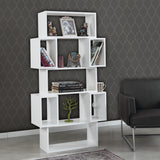 Bibliotecă Box - Shiny White, Alb, 84x30x160 cm