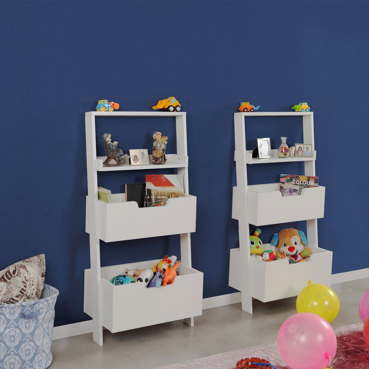 Bibliotecă Only Double, Alb, 59x35x120 cm