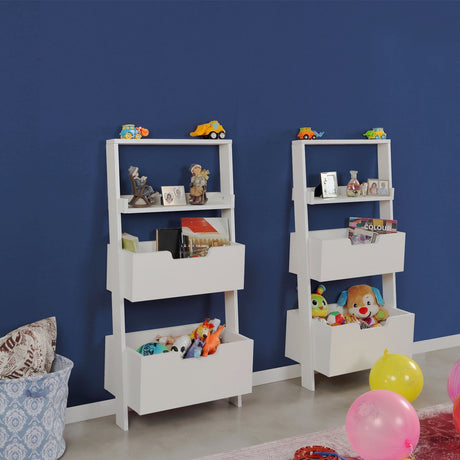 Bibliotecă Only Double, Alb, 59x35x120 cm