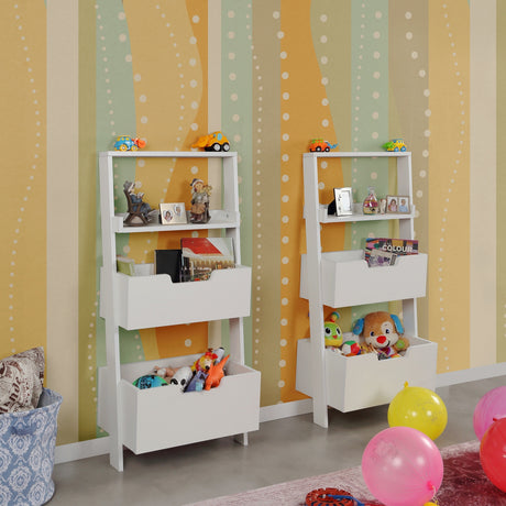 Bibliotecă Only Double, Alb, 59x35x120 cm