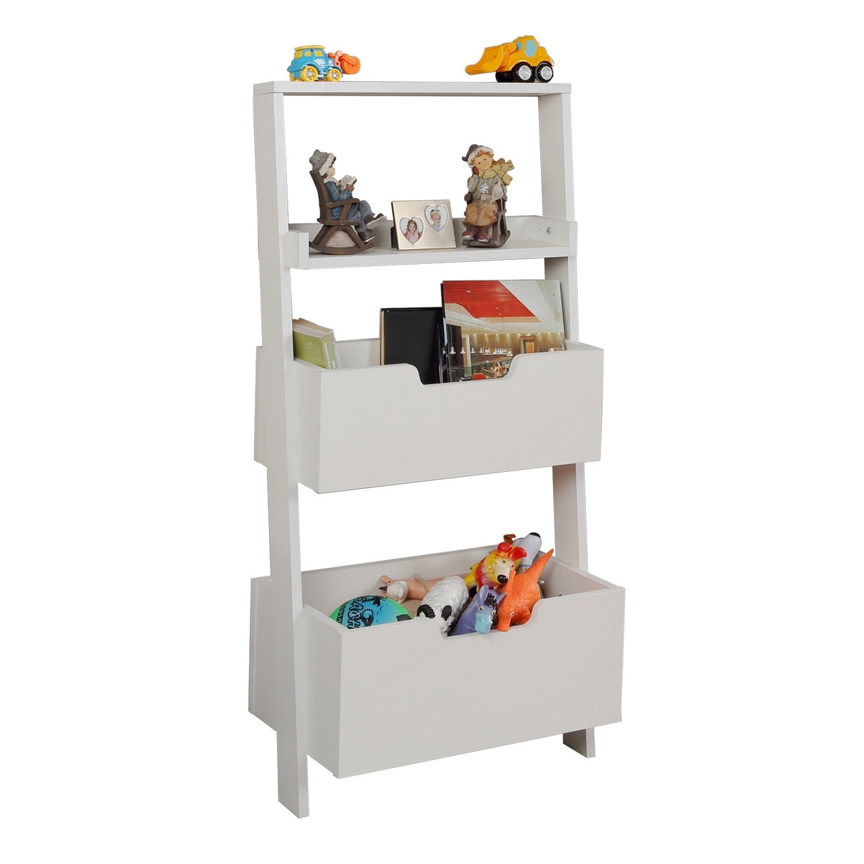 Bibliotecă Only Double, Alb, 59x35x120 cm