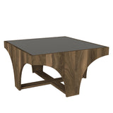 Măsuță de cafea Litus Camlı Orta Sehpa, Nuc - Antracit, 71x75x38 cm