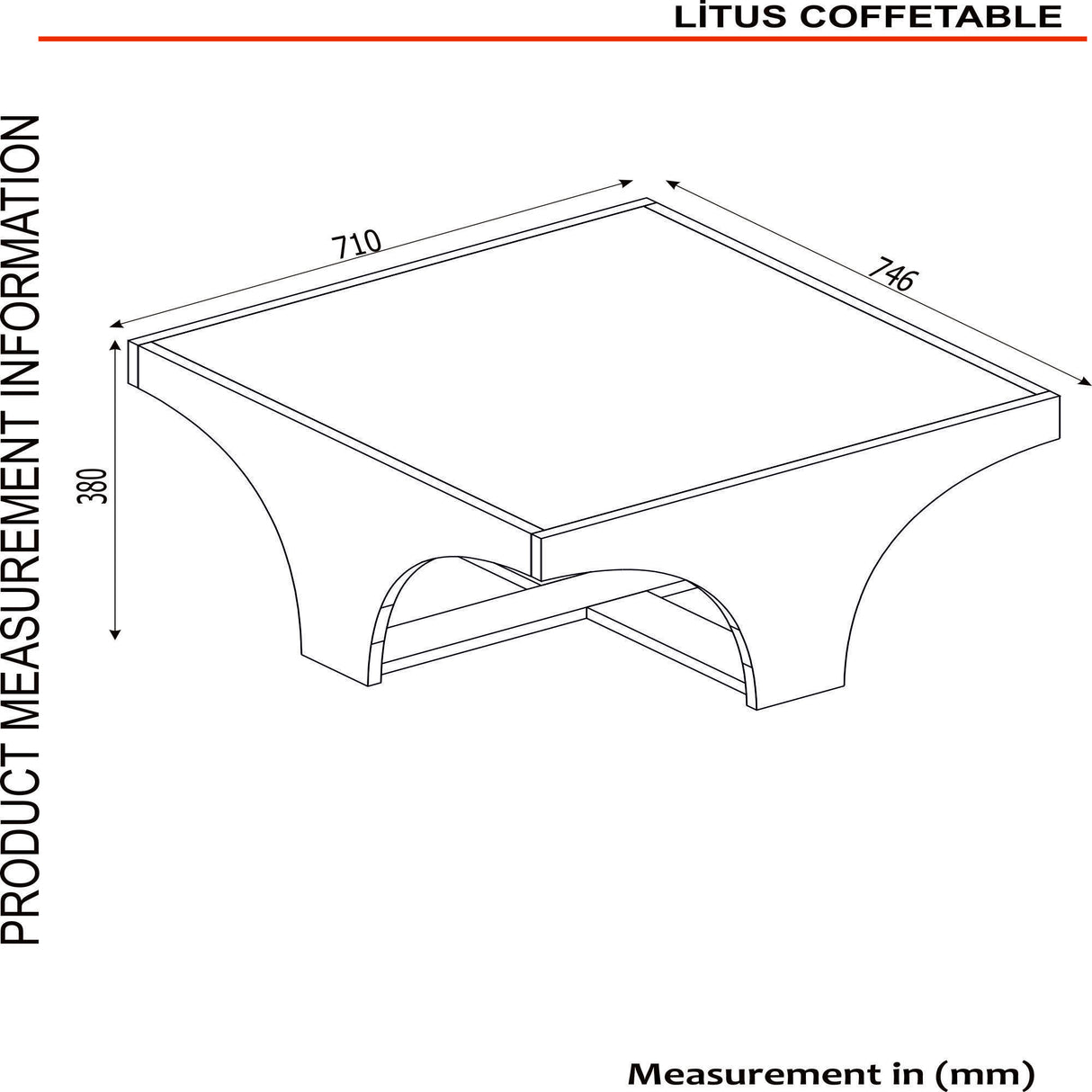 Măsuță de cafea Litus Camlı Orta Sehpa, Nuc - Antracit, 71x75x38 cm