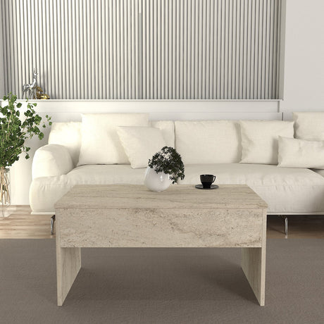 Măsuță de cafea Akilli, Travertin, 90x45x52 cm
