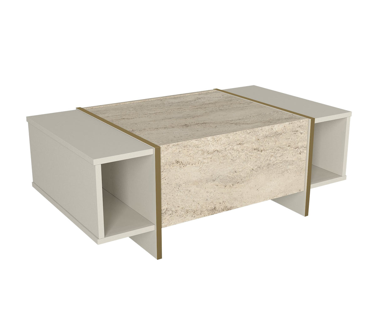 Măsuță de cafea Veyron, Travertin - Sandstone, 104x60x37 cm