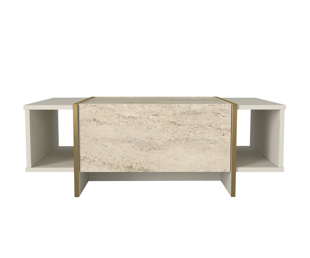 Măsuță de cafea Veyron, Travertin - Sandstone, 104x60x37 cm