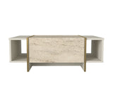 Măsuță de cafea Veyron, Travertin - Sandstone, 104x60x37 cm