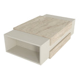 Măsuță de cafea Nora, Travertin - Sandstone, 110x57x31 cm
