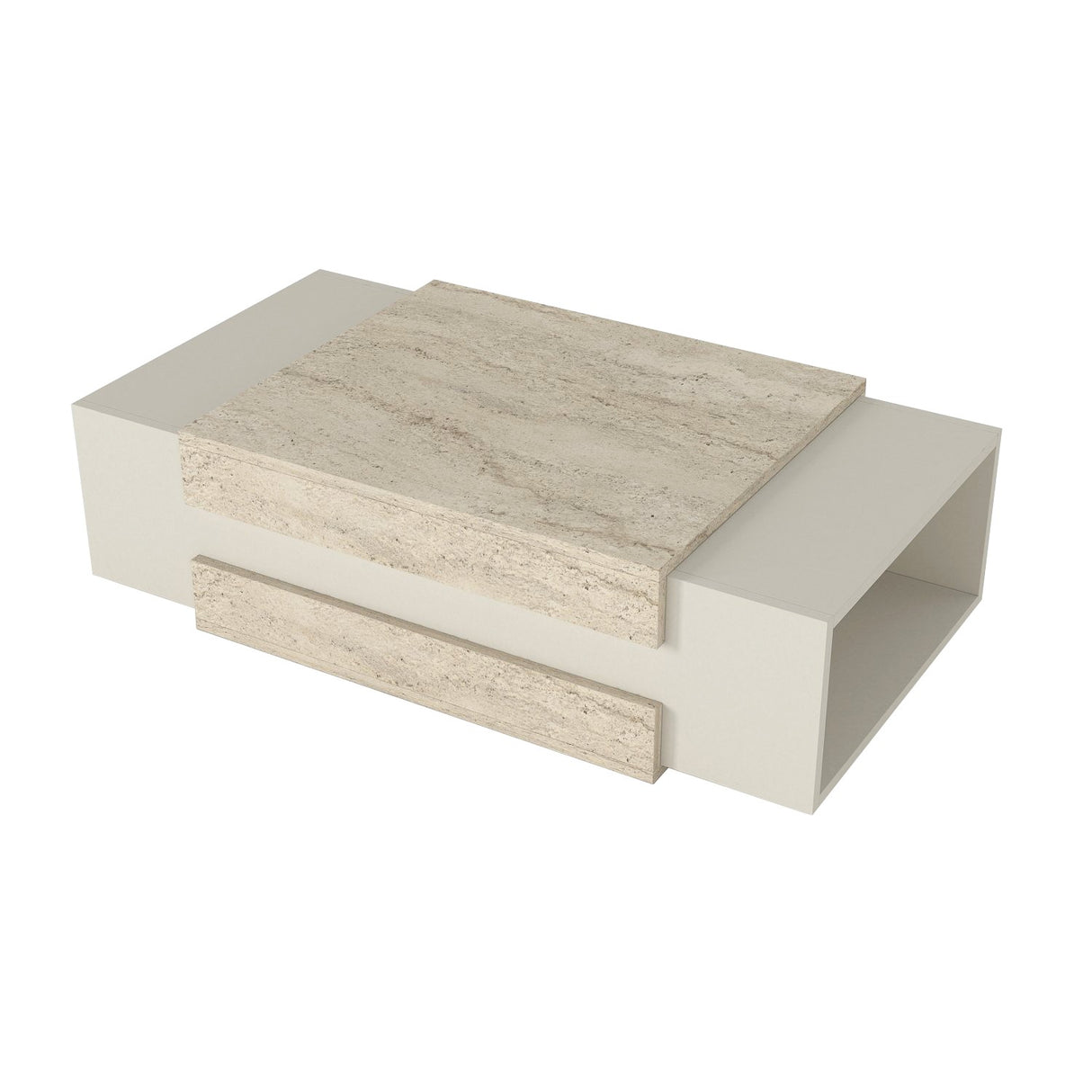 Măsuță de cafea Nora, Travertin - Sandstone, 110x57x31 cm