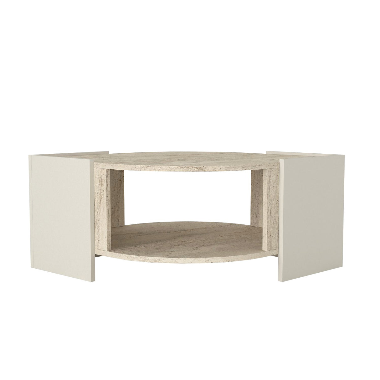 Măsuță de cafea Marble, Travertin - Sandstone, 75x75x40 cm