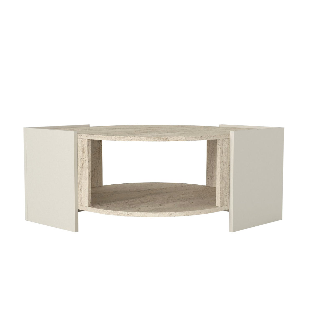 Măsuță de cafea Marble, Travertin - Sandstone, 75x75x40 cm, SKU 804TRH2858, imagine 5